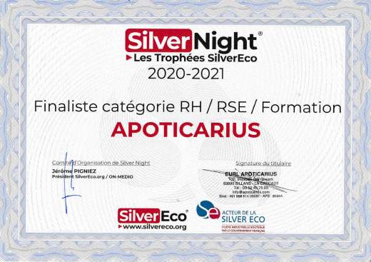 Apoticarius aux  Trophes SilverEco  2020 !